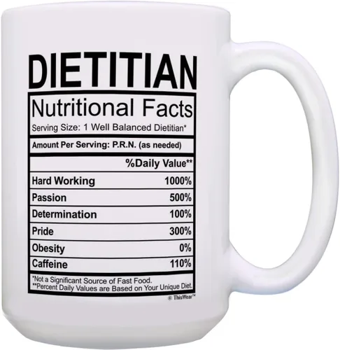 Miniatura 10 de ThisWear Regalos dietistas registrados para mujeres, hechos nutricionales dietistas, ideas de regalos para dietistas, taza de café de cerámica de 11