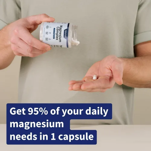 Miniatura 6 de Snap Triple Complejo de Magnesio para Mujeres y Hombres para Sueño y Apoyo Muscular – 400 mg, suplemento de magnesio 3 en 1 – Bisglicinato, Citrato