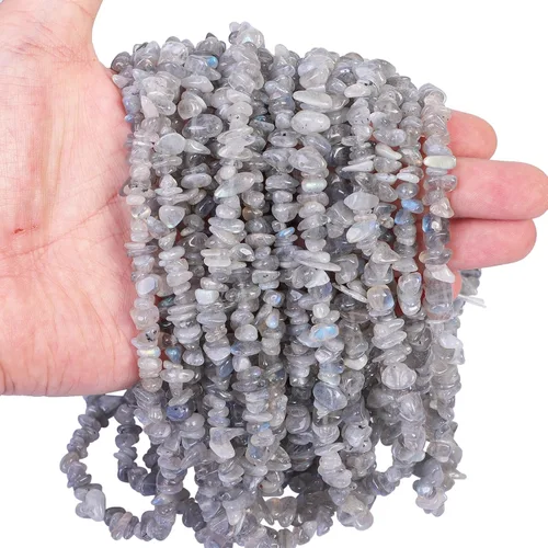 Miniatura 3 de Cuentas de piedra pulida de obsidiana negra de 0.197-0.315 in para la fabricación de joyas, cuentas sueltas de cristal curativo de forma irregular