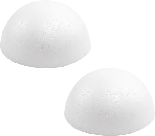 Crafjie 2 piezas de 8 pulgadas de bolas de espuma blancas semirredondas de poliestireno, bolas de espuma para manualidades, bolas de espuma
