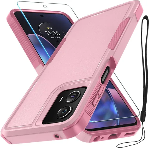 Miniatura 67 de Funda compatible con Moto G 5G 2024, cuerpo completo, resistente, resistente, a prueba de golpes, con correa de cordón, protector de pantalla