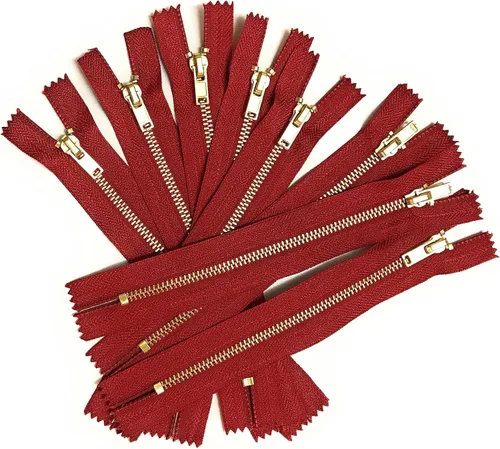 Miniatura 21 de 10 cremalleras de dientes de metal dorado de latón (7 pulgadas, Natura/Beige)