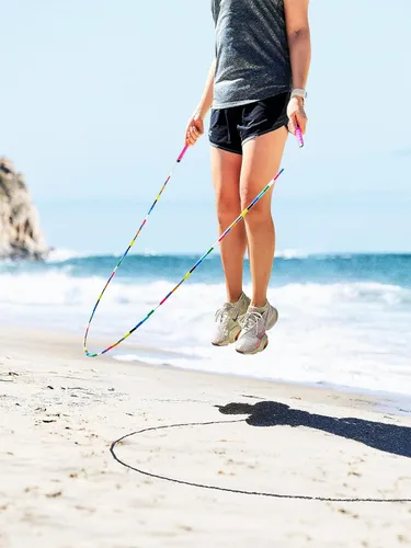 Miniatura 7 de Cuerda de saltar 6 en 1 para principiantes con cuerda segmentada sin enredos, cuerda de cuentas segmentada, cuerda de PVC, bola de masaje, banda