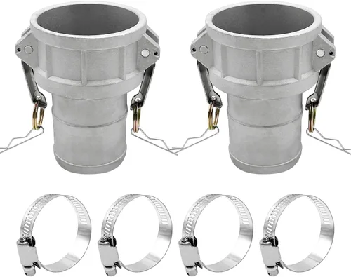 2 piezas de manguera global de aluminio tipo C C-100 de 1 pulgada tipo C con 4 abrazaderas de manguera con vástago de manguera (1 pulgada, tipo C)