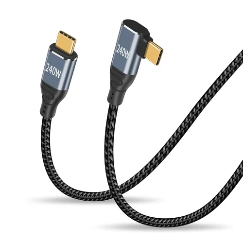 Miniatura 10 de Duttek Cable USB C de 240 W de 3 pies/3.3 ft, cable USB C a USB C PD 3.1, cable trenzado USB C macho a macho de nailon con chips inteligentes E-Mark