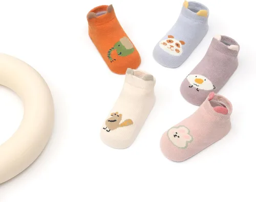 Miniatura 5 de Yeshsore - Calcetines para bebé con agarres, calcetines antideslizantes para niños pequeños, 5 pares