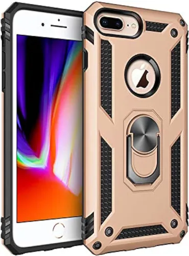 Miniatura 29 de Korecase Funda para iPhone 8, protección de cámara, armadura militar, doble capa, soporte compatible con iPhone 6 6s y iPhone 7 8, color negro