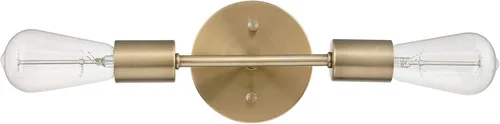 Miniatura 15 de GLOBE Electric 65000044 Aplique de pared de 2 luces, negro mate, acento de latón antiguo, zócalos de base E12, luces para sala de estar, decoración
