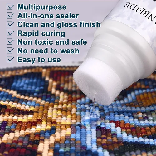 Miniatura 3 de LANBEIDE Paquete de 2 Sellador para Pintura de Diamantes 240ML, Sellador de Pegamento para Arte de Pintura de Diamantes 5D Efecto de Retención