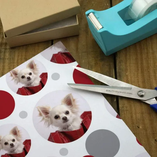 Miniatura 3 de GRAPHICS & MORE Chihuahua Puppy Dog in Bag - Rollo de papel de regalo