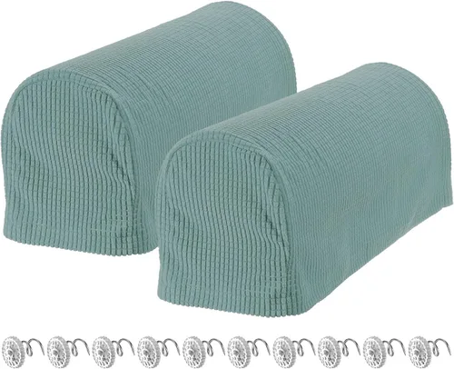 Miniatura 11 de uxcell Fundas elásticas para reposabrazos antideslizantes para sillas, sofás, fundas de brazo para sofá reclinable, 1 juego con pasadores giratorios