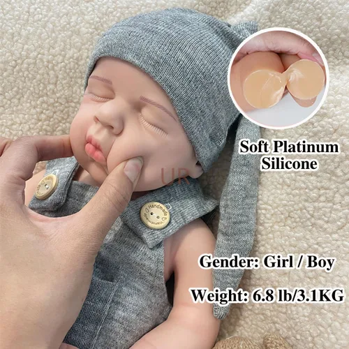 Miniatura 5 de Muñecas de bebé Reborn de silicona realistas de cuerpo completo de 20 pulgadas, muñeca de bebé realista que se ve en la vida real muñeca de bebé Niño