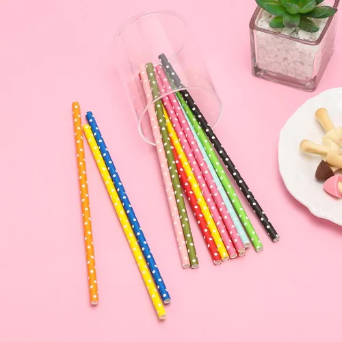 Miniatura 4 de 200 pajitas de papel biodegradables multicolor para suministros de fiesta, cumpleaños, novia/baby shower, decoraciones de Navidad y celebraciones