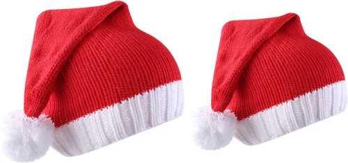 2 gorros de punto de Navidad para padres e hijos, gorro de Papá Noel para adultos, bebés, invierno, cálido, gorro de calavera para fiestas,