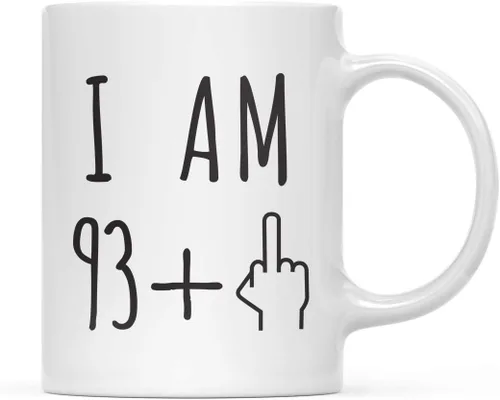 Miniatura 18 de Andaz Press Divertida taza de café de 11 onzas, regalo de broma de cumpleaños, I Am 49 + 1 dedo medio, 1 paquete, ideas de regalo de cumpleaños 50