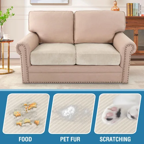 Miniatura 393 de H.VERSAILTEX Funda de cojín elástica de terciopelo para sofá, funda de cojín de felpa para silla, sofá biplaza o sofá, protector de muebles, cojín