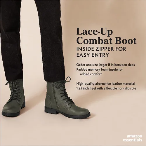 Miniatura 2 de Tienda Essentials Botas de combate con cordones para mujer
