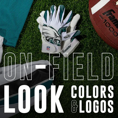 Miniatura 2 de Franklin Sports - Guantes de receptor de fútbol americano juvenil de la NFL, par de guantes de fútbol para niños con logotipos de equipos de la NFL