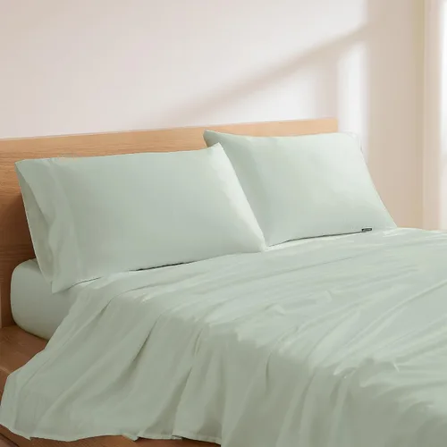 Miniatura 21 de SUPREME ELEGANCE Juego de sábanas de algodón cepillado de tejido de percal cepillado para cama de tamaño Queen, sábanas de bolsillo profundo