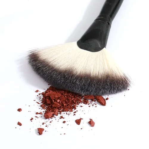 Miniatura 5 de Luxspire Brocha de maquillaje con abanico, brocha de maquillaje profesional para resaltar rubor, bronceador, brocha para pómulos, cepillo