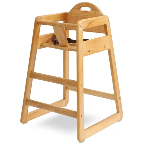 Silla alta de madera para bebés y niños pequeños, silla alta apilable estilo restaurante, con madera maciza de grado comercial para mesa de comedor