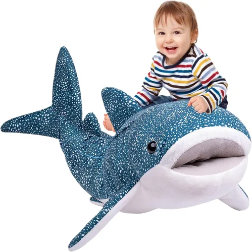Juguete de peluche de tiburón gigante, animal de peluche de tiburón ballena de 47 pulgadas, peluche grande, enorme animal de peluche para niños,