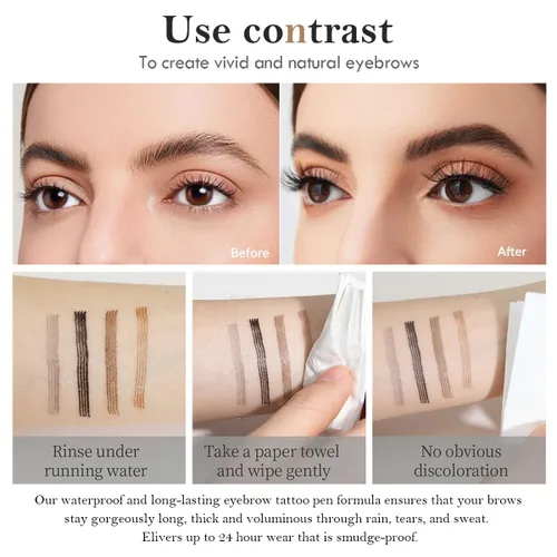 Miniatura 4 de Lápiz de cejas marrón claro, lápiz de cejas Microblading a prueba de manchas con punta de microhorquilla mejorada, lápiz de microblading impermeable