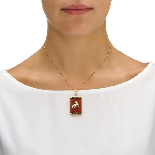 Miniatura 3 de PalmBeach - Colgante de oro amarillo de 14 quilates (1.496 in), Metal, Jade