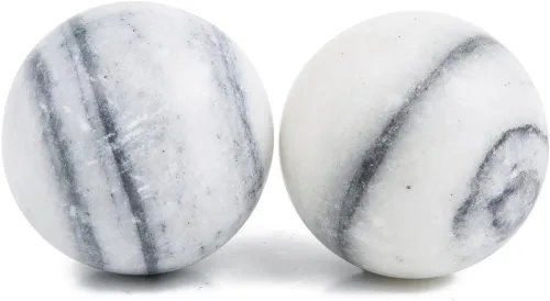 Miniatura 3 de Bolas de Baoding del masaje del ejercicio chino de la piedra del mármol del patrón de la galaxia