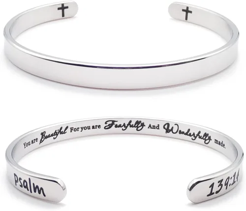 Miniatura 16 de Dczosily Pulseras inspiradoras para mujer, de acero inoxidable, pulseras motivacionales, regalos personalizados para mejores amigas