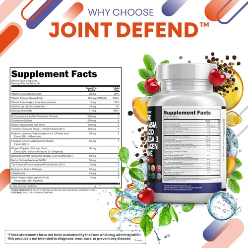 Miniatura 4 de Clean Nutraceuticals Glucosamina condroitina MSM 1500 mg con curcumina de cúrcuma, colágeno, ácido hialurónico, Omega 3 – Suplemento de salud