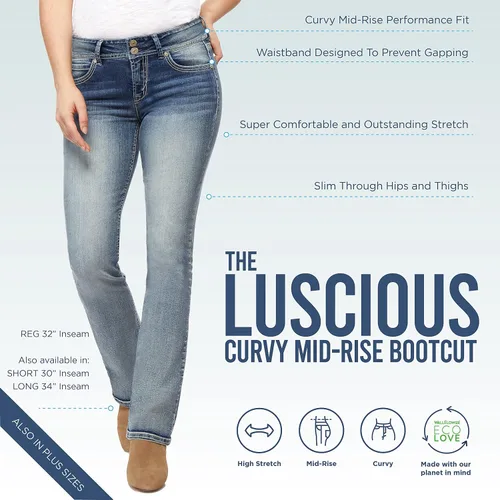 Miniatura 4 de WallFlower Jeans elásticos Insta Stretch Juniors con corte de bota y curvas para mujer (estándar y extragrande)