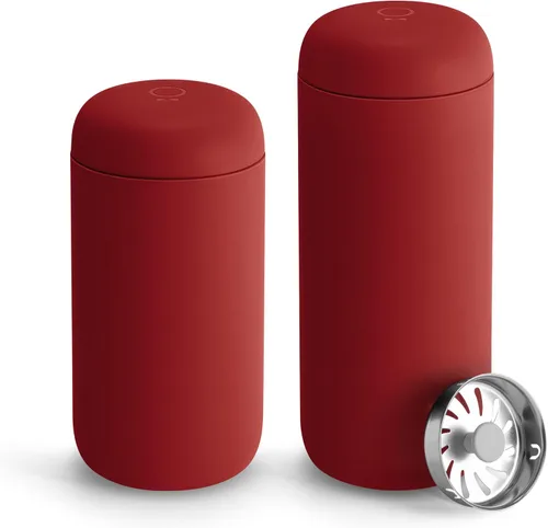 Miniatura 6 de Fellow Carter Move - Taza de viaje de 16 onzas, taza de café de viaje de acero inoxidable con aislamiento al vacío, vaso de café con interior de Rojo