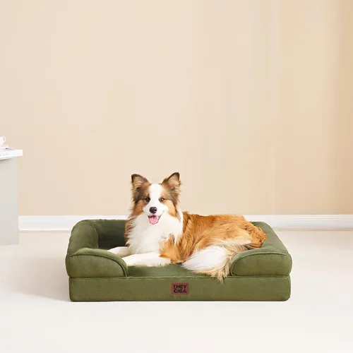 Miniatura 43 de EHEYCIGA – Cama ortopédica impermeable para perros pequeños, de espuma viscoelástica tipo caja de huevos, con bordes elevados y base antideslizante