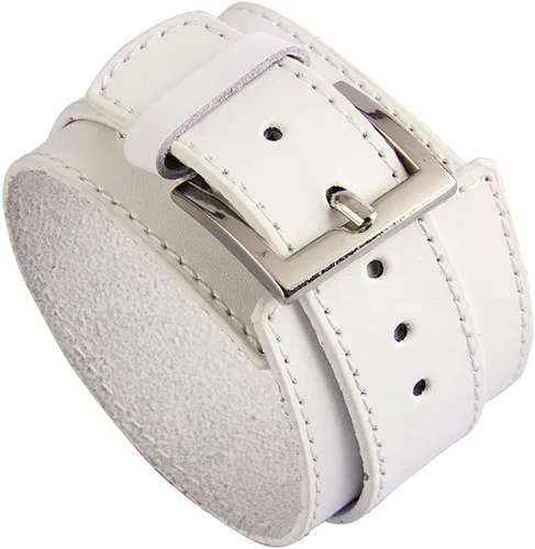 Miniatura 3 de AZYOUNG Pulsera de cuero negro marrón blanco para hombres mujeres dos capas ajustable cinturón hebilla pulsera