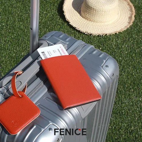 Miniatura 2 de Fenice Funda clásica para pasaporte, funda tipo cartera para viajes, esencial con bloqueo RFID, piel vegana, impermeable (negro)