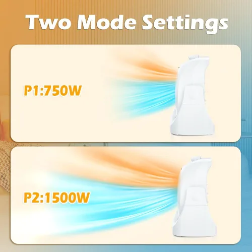 Miniatura 3 de LifePlus Combo de Ventilador y Calentador 2 en 1, Ventilador de Escritorio de Enfriamiento Portátil, Ventilador Circulador de Aire Inclinación