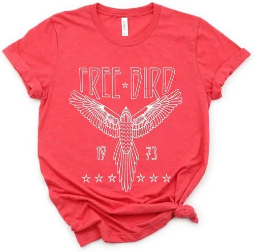 Camiseta vintage de banda de rock para mujer, camisa retro de pájaro, camisetas gráficas de águila, camisa de música retro, camisetas casuales de