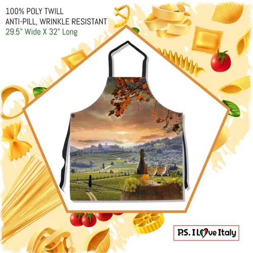 Miniatura 2 de P.S. I Love Italy Chianti Tuscany - Delantal italiano con peto fresco y lindo para hombres y mujeres