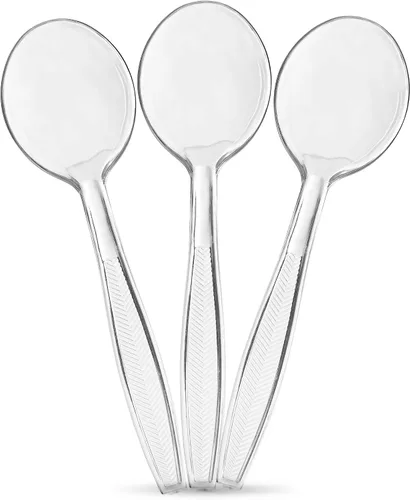 Miniatura 9 de Plasticpro Tenedores de plástico transparente, cubiertos desechables de peso medio, 300