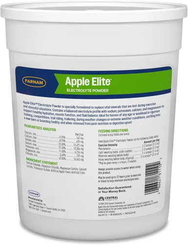 Miniatura 13 de Farnam Suplemento de electrolitos en polvo Apple Elite para caballos, reemplaza minerales vitales, fomenta la hidratación, sin azúcar añadida, 5