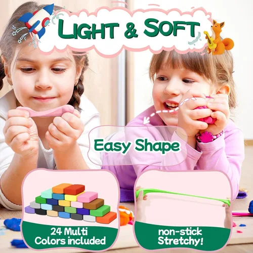 Miniatura 2 de Chico Land Arcilla de secado al aire de 24 colores, regalo para niños y niñas a partir de 4 años, kit de arcilla para modelar modelos de bricolaje