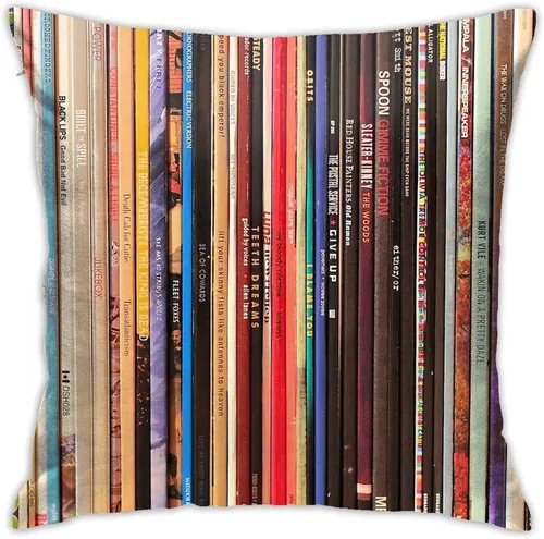 Miniatura 10 de Funda de almohada cuadrada clásica de discos de rock alternativo, funda de almohada decorativa con funda de cojín para coche, sofá, silla, cama