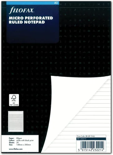 Miniatura 2 de Philofax 342213 - Organizador personal, recarga, A5, notas, regla horizontal, negro