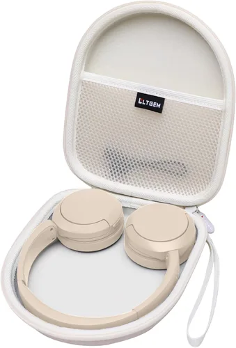 LTGEM - Funda compatible con auriculares Sony WH-CH520 / WH-CH510, funda rígida de transporte de viaje para auriculares Sony WH-CH520 (beige)