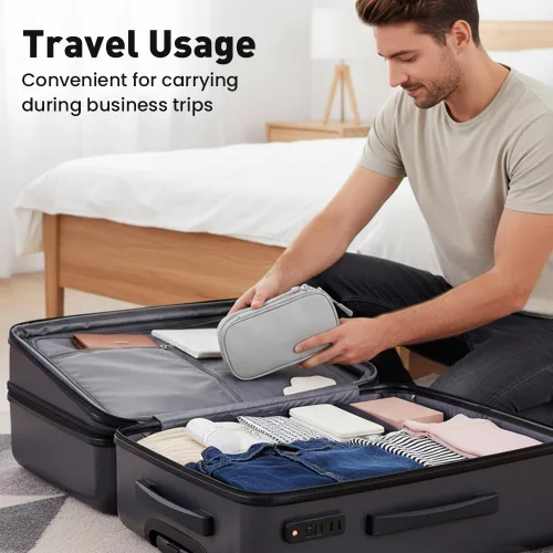 Miniatura 6 de Bolsa organizadora de cables de viaje, caja organizadora de cables actualizada 2026, caja organizadora de cables electrónicos de doble capa, bolsa