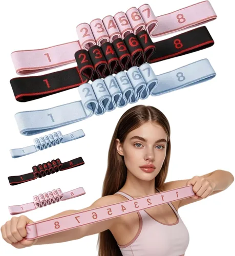 Fitness Resistance Band for Stretching and Yoga, Fitness Resistance Bands with Handles, Number Stretch Resistances Band with Clear Markings, for