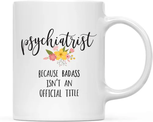 Miniatura 50 de Andaz Press Taza de café de 11 onzas, regalo de broma, tía porque Badass no es un título oficial, gráfico floral, 1 paquete