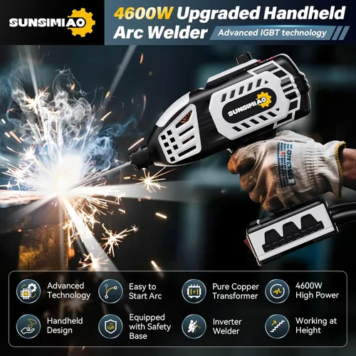 Miniatura 2 de Máquina de Soldadura Portátil 110V de Mano: Soldador Portátil de Mano con 20 Barras de Electrodos y Inversor IGBT 5 Ajustes de Corriente Variable