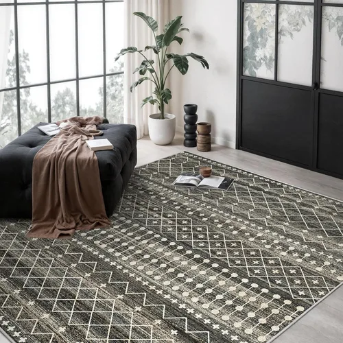 Miniatura 37 de Miukiki Alfombra marroquí lavable de 2 x 3 pies para sala de estar, antideslizante, plegable, grande y suave, para comedor y dormitorio